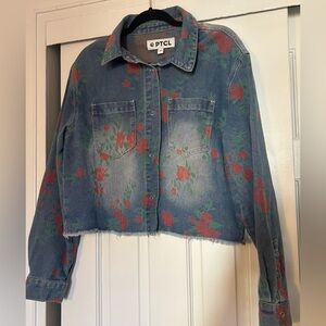 TCL Blue Floral Denim Jacket